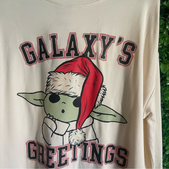 Disney Star Wars Girls 4/5 Yoda White and Green Christmas Dresses 2pc NWT - Picture 7 of 9